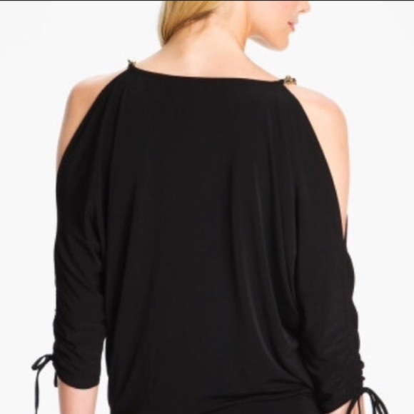 MICHAEL KORS Cold-shoulder Chain-link Blouse - Picture 2 of 7